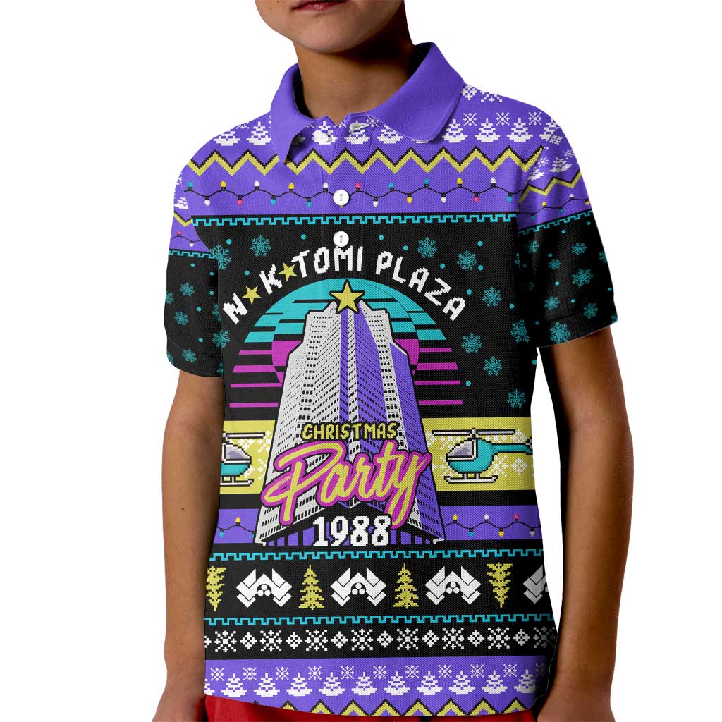 Christmas Party 1988 Nakatomi Plaza Kid Polo Shirt Xmas Holiday Patterns - Wonder Print Shop