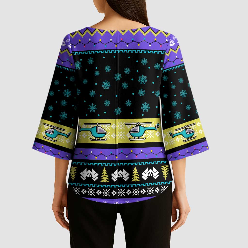 Christmas Party 1988 Nakatomi Plaza Kimono Sleeve Blouse Xmas Holiday Patterns - Wonder Print Shop