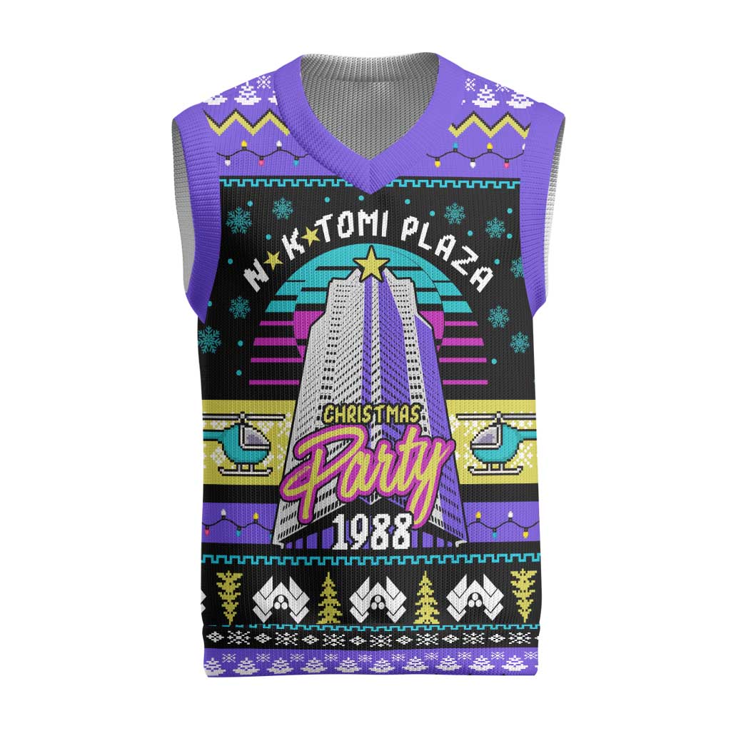 Christmas Party 1988 Nakatomi Plaza Christmas Knitted V-Neck Vest Xmas Holiday Patterns - Wonder Print Shop