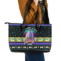 Christmas Party 1988 Nakatomi Plaza Leather Tote Bag Xmas Holiday Patterns - Wonder Print Shop