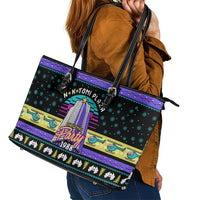 Christmas Party 1988 Nakatomi Plaza Leather Tote Bag Xmas Holiday Patterns - Wonder Print Shop