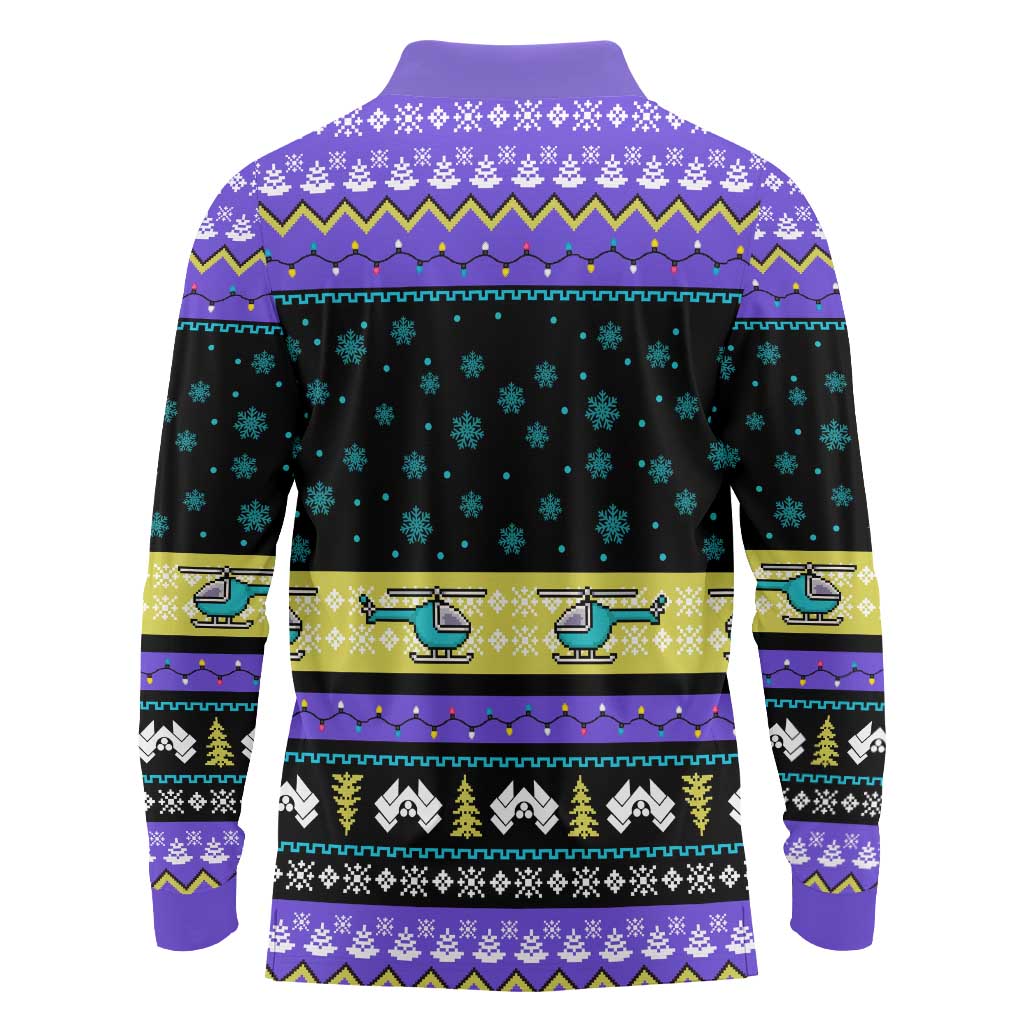 Christmas Party 1988 Nakatomi Plaza Long Sleeve Polo Shirt Xmas Holiday Patterns - Wonder Print Shop