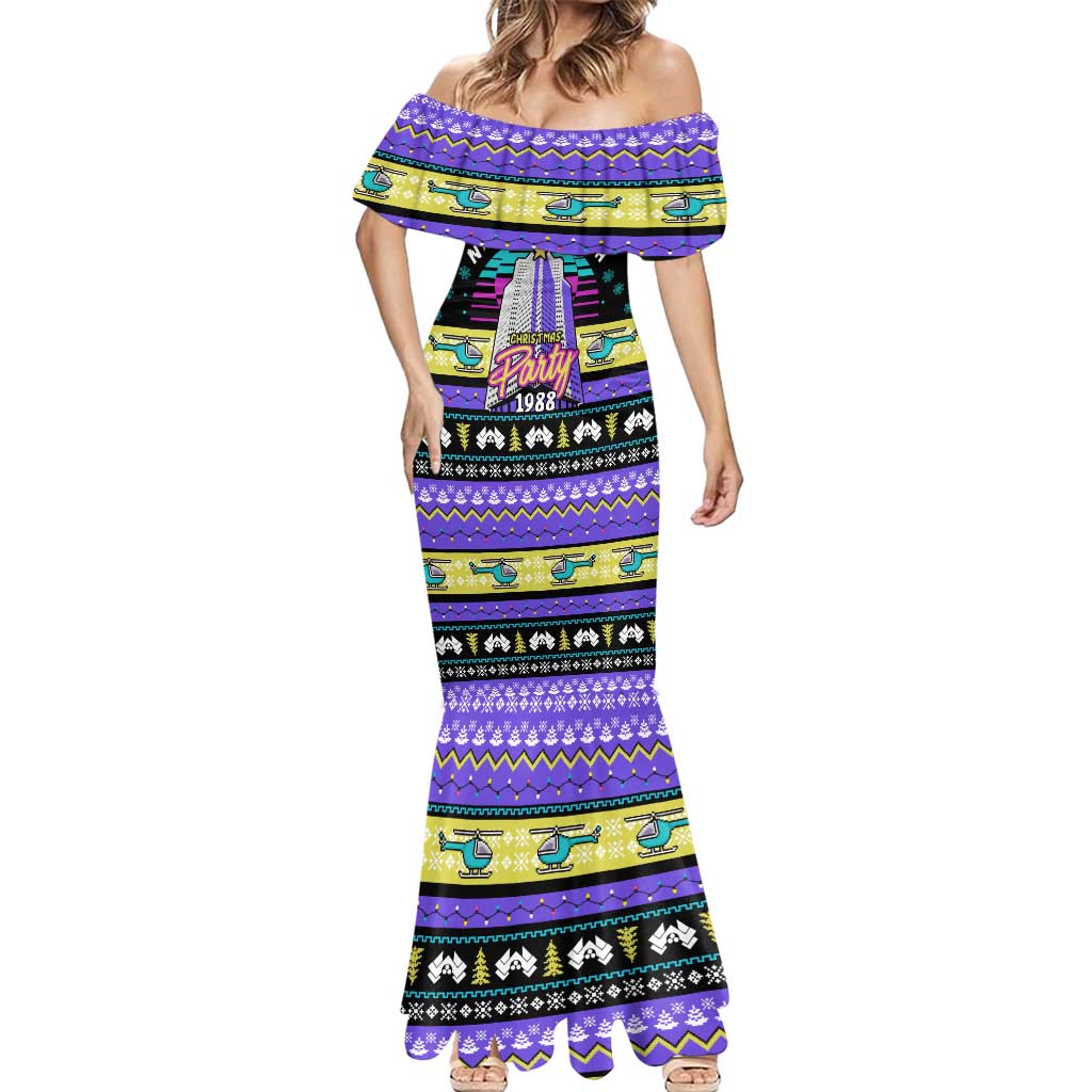 Christmas Party 1988 Nakatomi Plaza Mermaid Dress Xmas Holiday Patterns - Wonder Print Shop