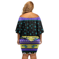 Christmas Party 1988 Nakatomi Plaza Off Shoulder Short Dress Xmas Holiday Patterns - Wonder Print Shop