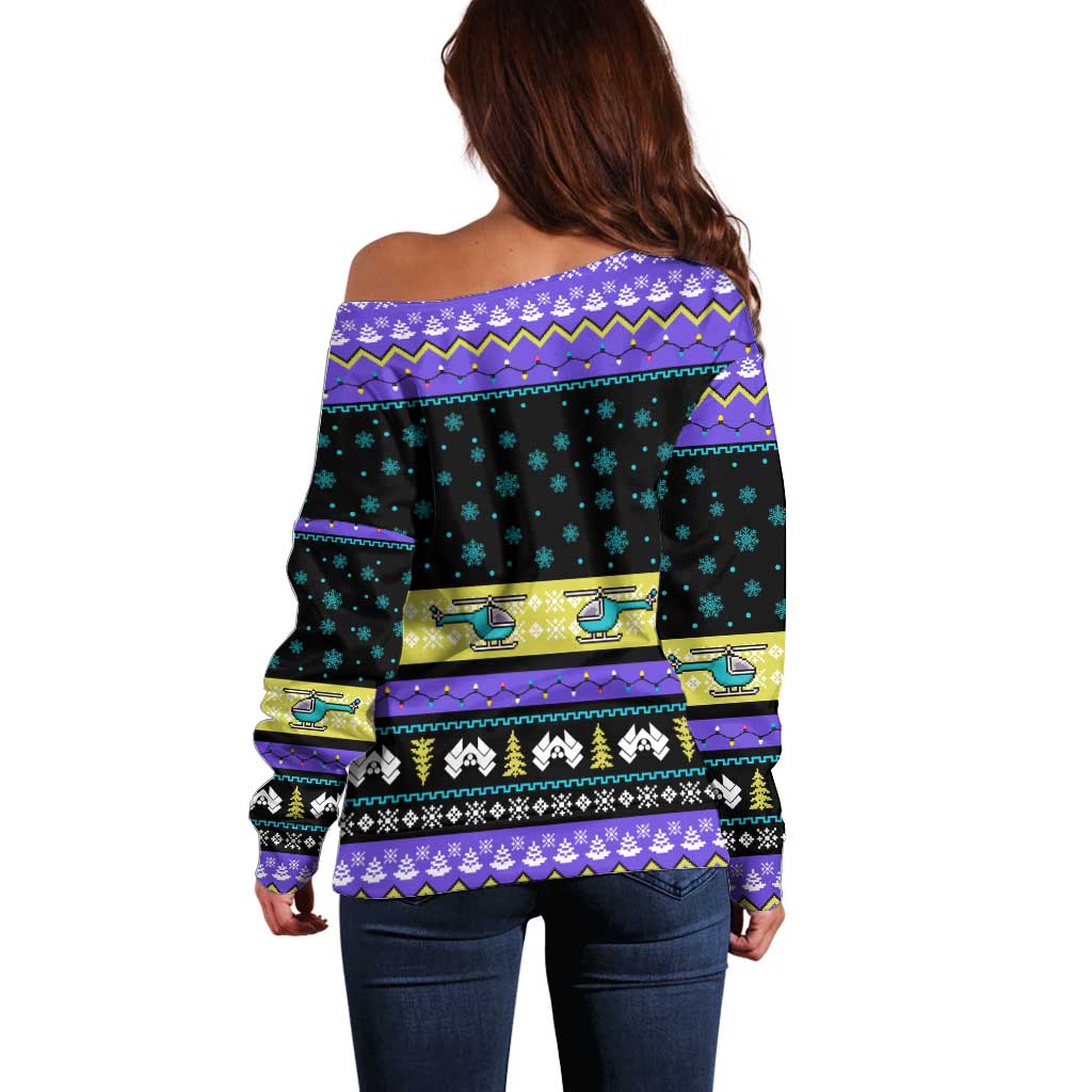 Christmas Party 1988 Nakatomi Plaza Off Shoulder Sweater Xmas Holiday Patterns - Wonder Print Shop