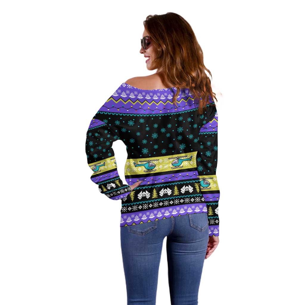 Christmas Party 1988 Nakatomi Plaza Off Shoulder Sweater Xmas Holiday Patterns - Wonder Print Shop