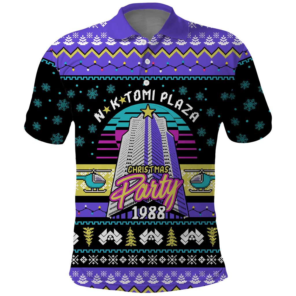 Christmas Party 1988 Nakatomi Plaza Polo Shirt Xmas Holiday Patterns - Wonder Print Shop
