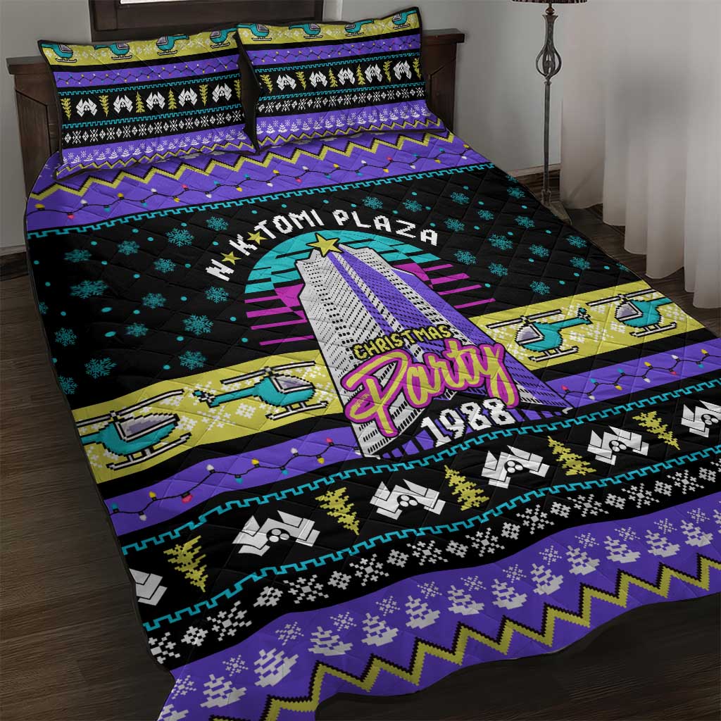 Christmas Party 1988 Nakatomi Plaza Quilt Bed Set Xmas Holiday Patterns - Wonder Print Shop
