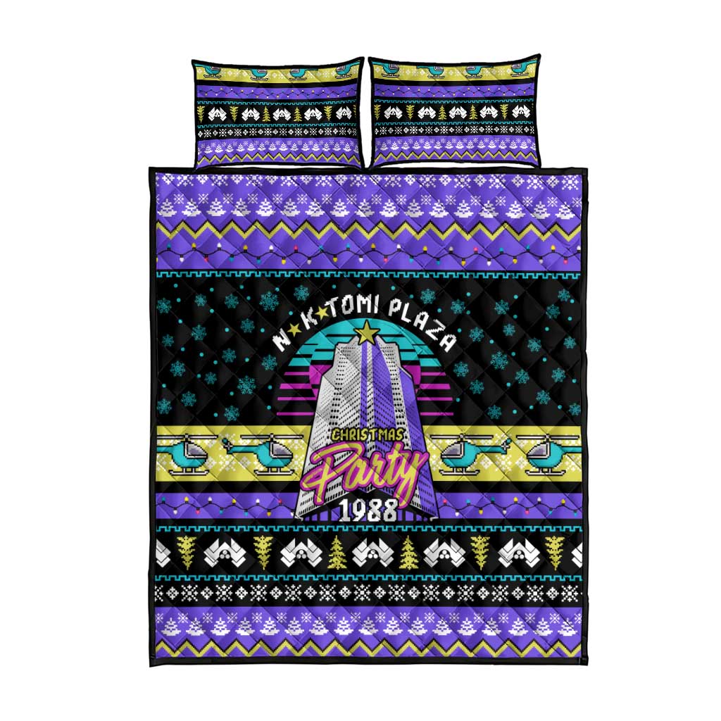 Christmas Party 1988 Nakatomi Plaza Quilt Bed Set Xmas Holiday Patterns - Wonder Print Shop