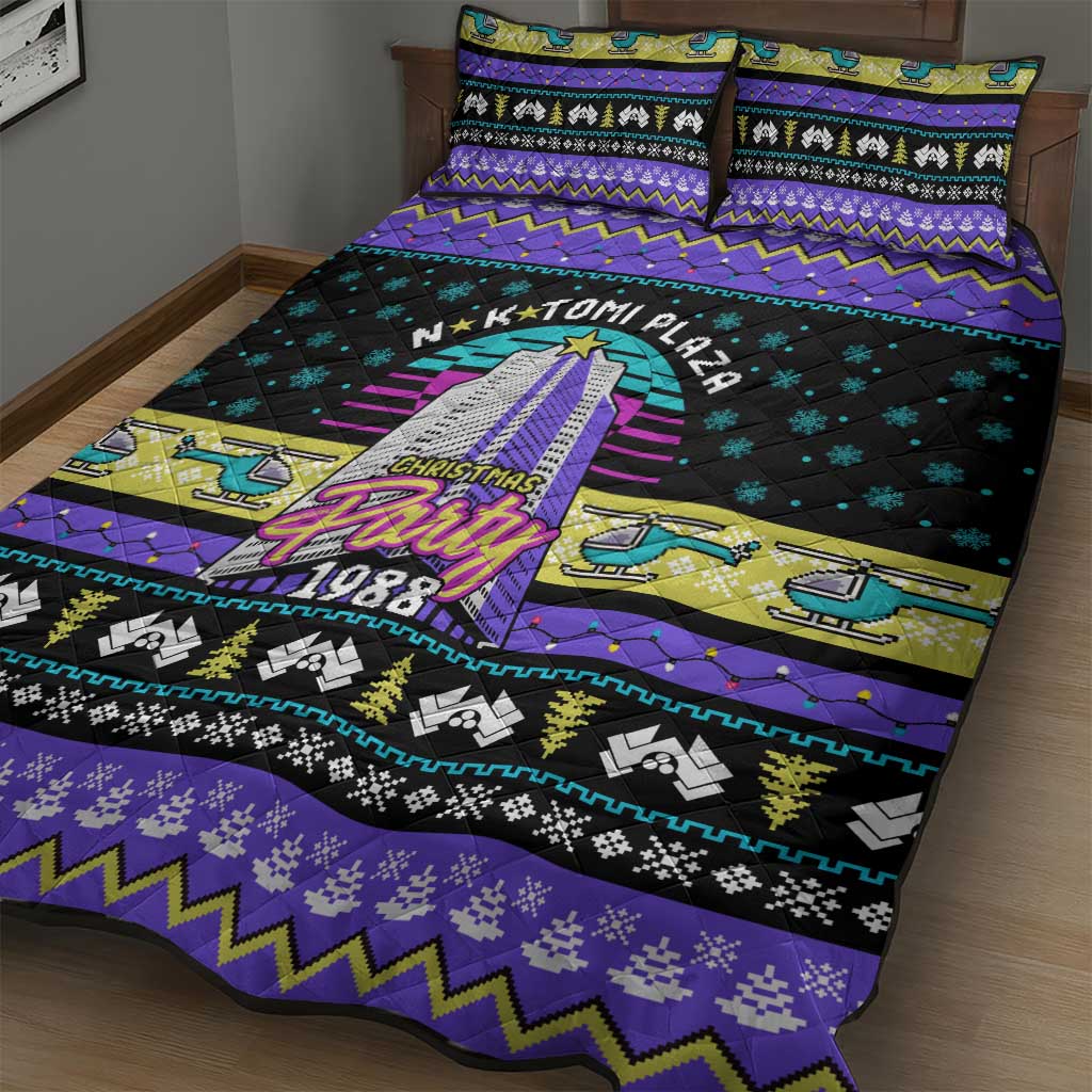 Christmas Party 1988 Nakatomi Plaza Quilt Bed Set Xmas Holiday Patterns - Wonder Print Shop