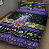 Christmas Party 1988 Nakatomi Plaza Quilt Bed Set Xmas Holiday Patterns - Wonder Print Shop