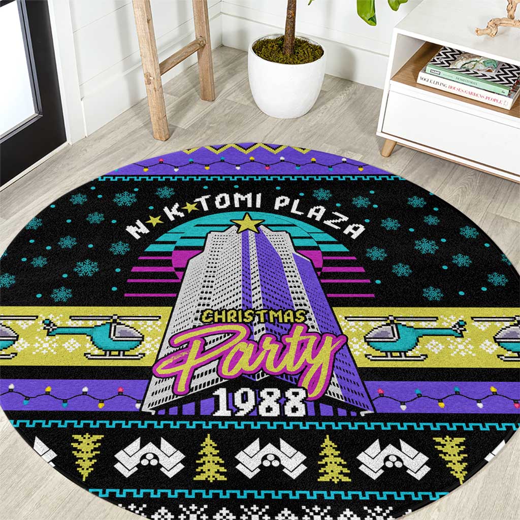Christmas Party 1988 Nakatomi Plaza Round Carpet Xmas Holiday Patterns - Wonder Print Shop