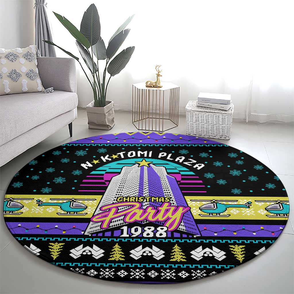 Christmas Party 1988 Nakatomi Plaza Round Carpet Xmas Holiday Patterns - Wonder Print Shop