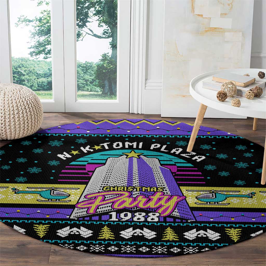 Christmas Party 1988 Nakatomi Plaza Round Carpet Xmas Holiday Patterns - Wonder Print Shop