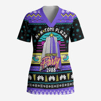 Christmas Party 1988 Nakatomi Plaza Scrub Top Xmas Holiday Patterns - Wonder Print Shop