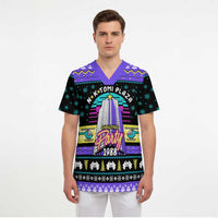 Christmas Party 1988 Nakatomi Plaza Scrub Top Xmas Holiday Patterns - Wonder Print Shop