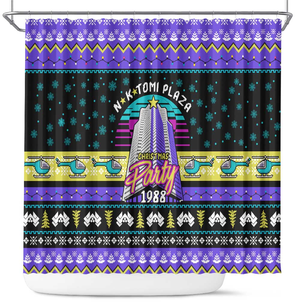 Christmas Party 1988 Nakatomi Plaza Shower Curtain Xmas Holiday Patterns - Wonder Print Shop