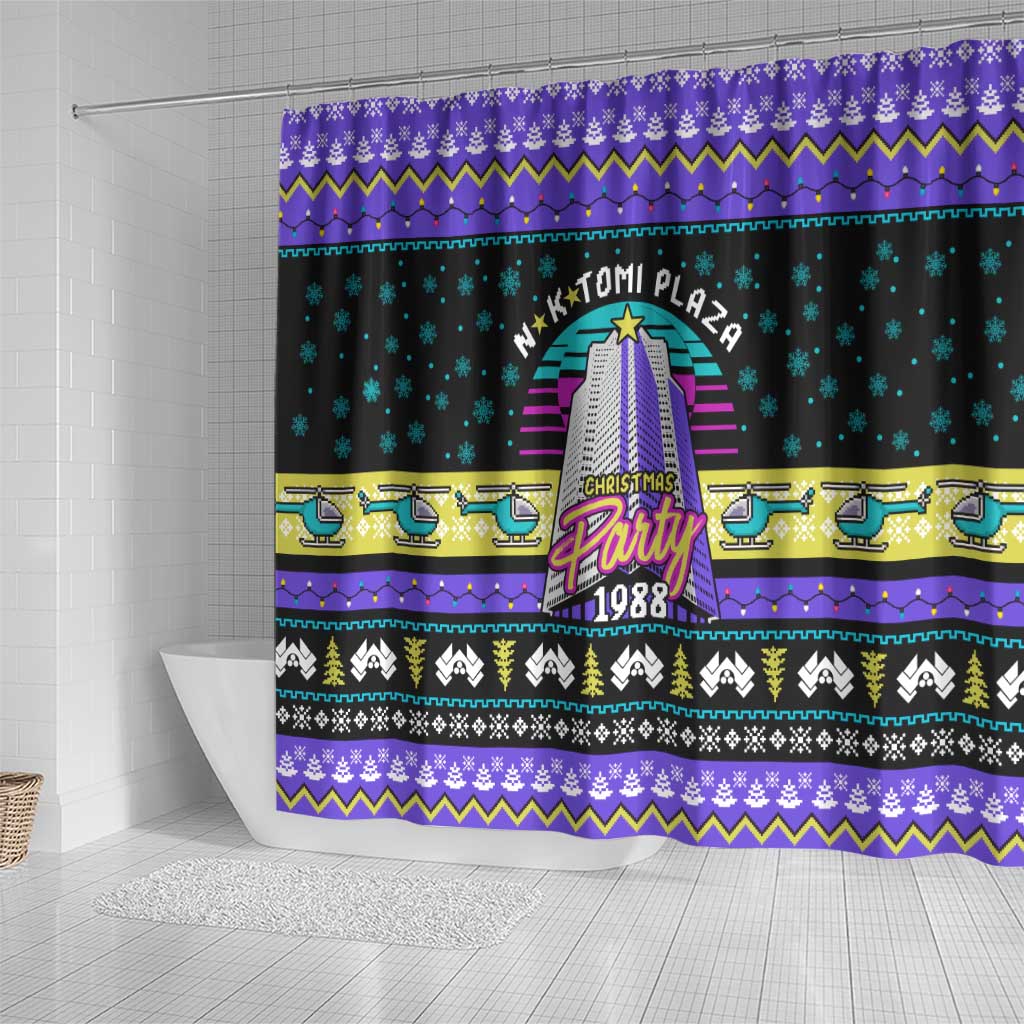 Christmas Party 1988 Nakatomi Plaza Shower Curtain Xmas Holiday Patterns - Wonder Print Shop