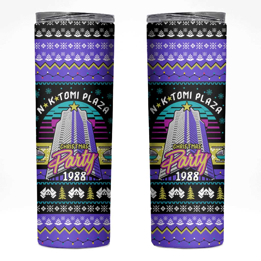 Christmas Party 1988 Nakatomi Plaza Skinny Tumbler Xmas Holiday Patterns - Wonder Print Shop