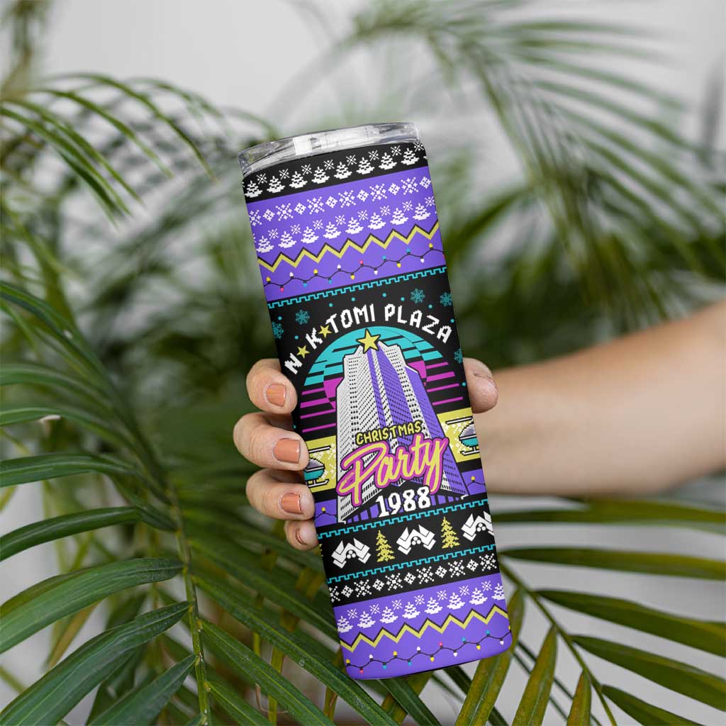 Christmas Party 1988 Nakatomi Plaza Skinny Tumbler Xmas Holiday Patterns - Wonder Print Shop