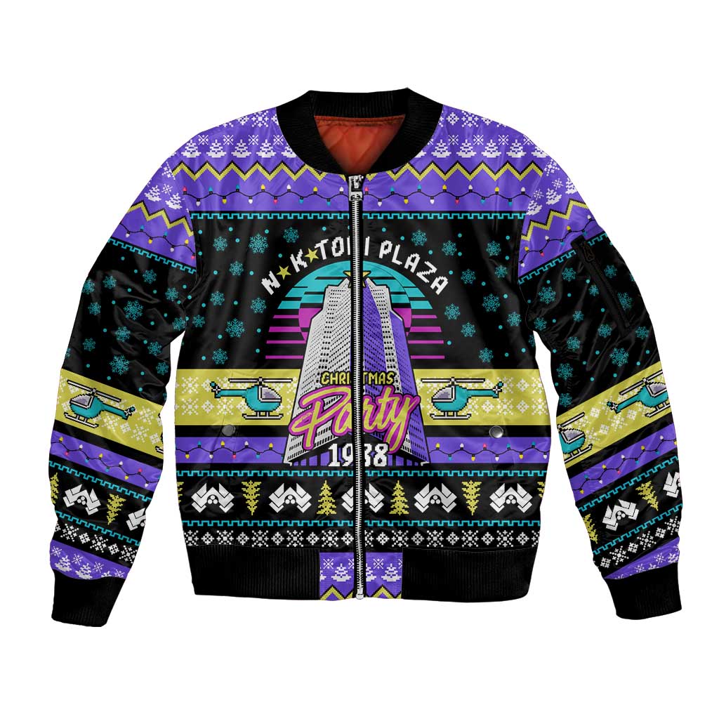 Christmas Party 1988 Nakatomi Plaza Sleeve Zip Bomber Jacket Xmas Holiday Patterns - Wonder Print Shop