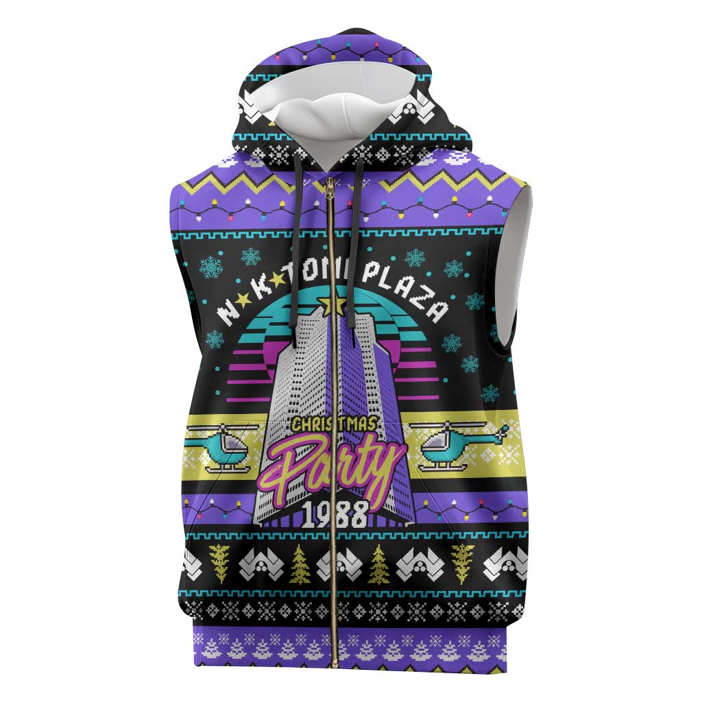 Christmas Party 1988 Nakatomi Plaza Sleeveless Zip Hoodie Xmas Holiday Patterns - Wonder Print Shop