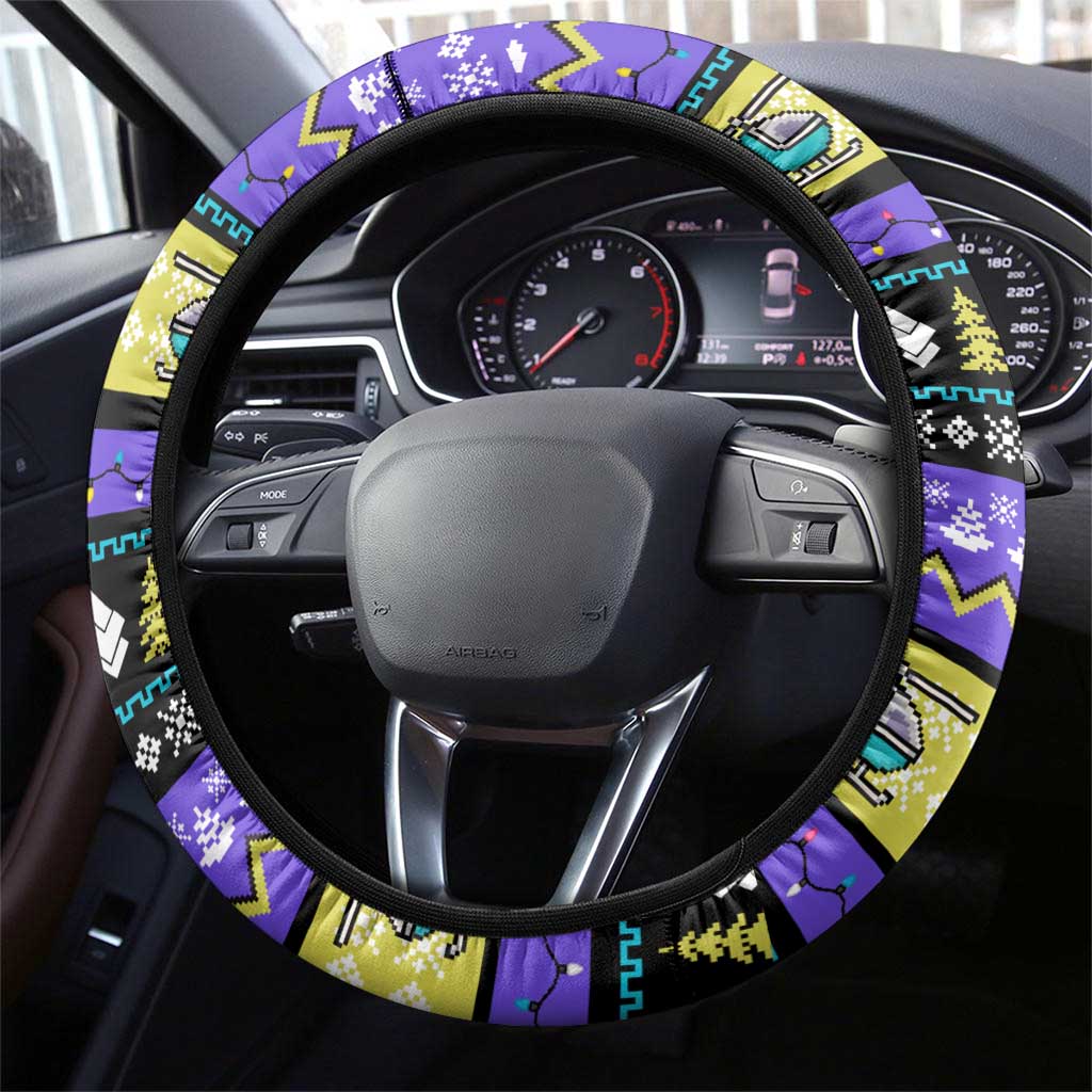 Christmas Party 1988 Nakatomi Plaza Steering Wheel Cover Xmas Holiday Patterns - Wonder Print Shop