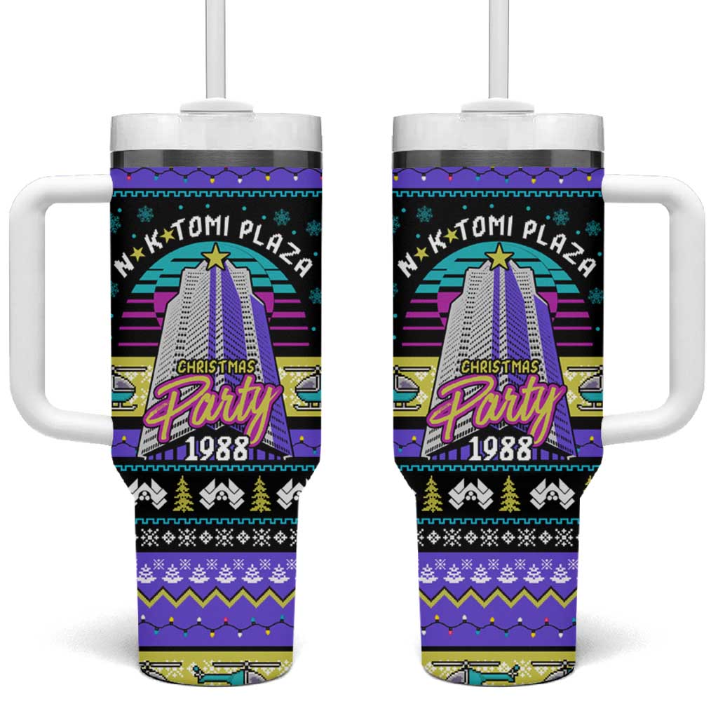 Christmas Party 1988 Nakatomi Plaza Tumbler With Handle Xmas Holiday Patterns - Wonder Print Shop