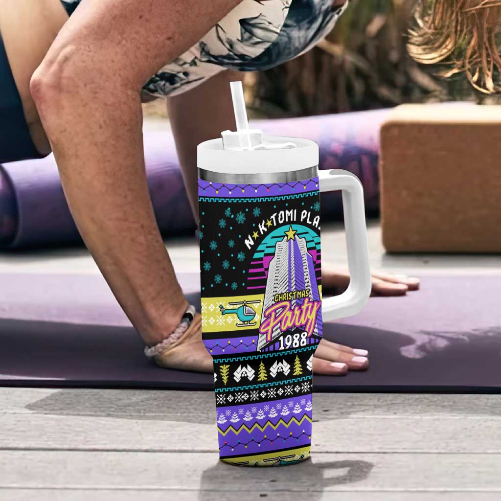 Christmas Party 1988 Nakatomi Plaza Tumbler With Handle Xmas Holiday Patterns - Wonder Print Shop