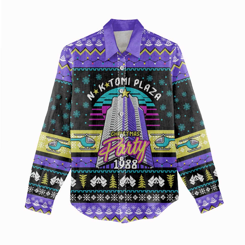 Christmas Party 1988 Nakatomi Plaza Women Casual Shirt Xmas Holiday Patterns - Wonder Print Shop