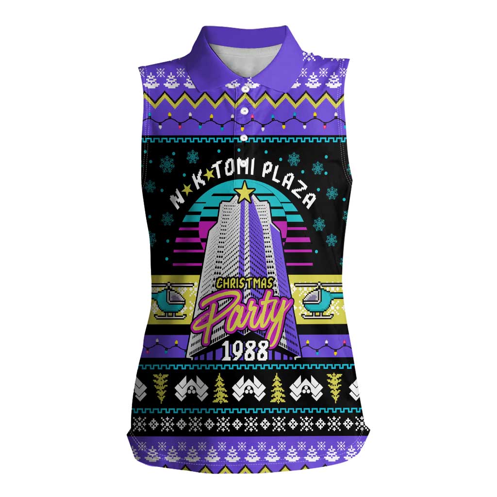 Christmas Party 1988 Nakatomi Plaza Women Sleeveless Polo Shirt Xmas Holiday Patterns - Wonder Print Shop