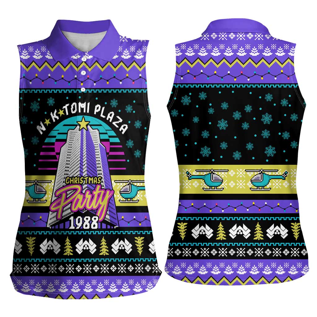 Christmas Party 1988 Nakatomi Plaza Women Sleeveless Polo Shirt Xmas Holiday Patterns - Wonder Print Shop