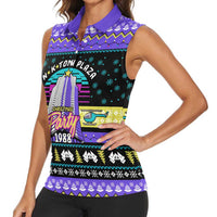 Christmas Party 1988 Nakatomi Plaza Women Sleeveless Polo Shirt Xmas Holiday Patterns - Wonder Print Shop