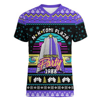 Christmas Party 1988 Nakatomi Plaza Women V-Neck T-Shirt Xmas Holiday Patterns - Wonder Print Shop
