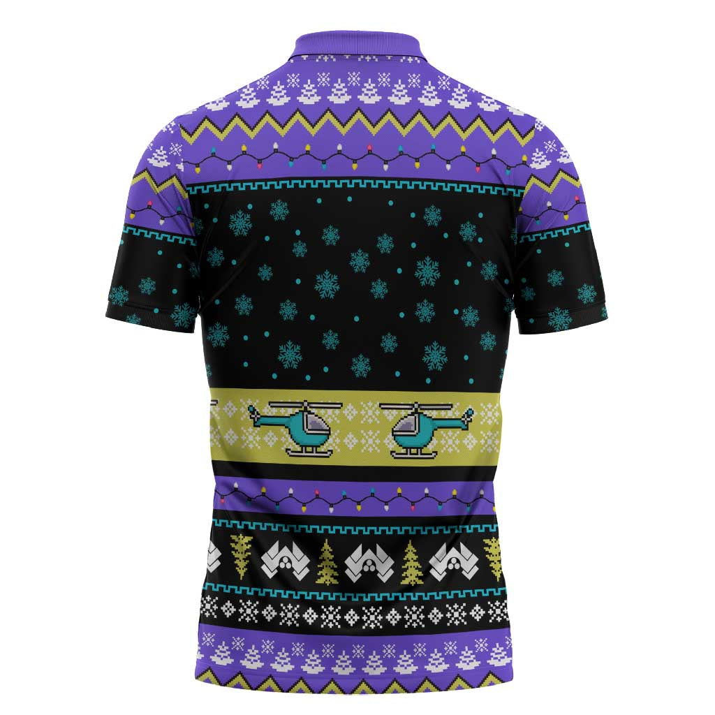 Christmas Party 1988 Nakatomi Plaza Zipper Polo Shirt Xmas Holiday Patterns - Wonder Print Shop