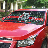 Dead Inside But Jolly Af Christmas Skeleton Auto Sun Shade Xmas Holiday Patterns - Wonder Print Shop