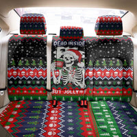Dead Inside But Jolly Af Christmas Skeleton Back Car Seat Cover Xmas Holiday Patterns - Wonder Print Shop