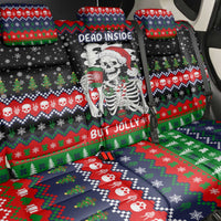 Dead Inside But Jolly Af Christmas Skeleton Back Car Seat Cover Xmas Holiday Patterns - Wonder Print Shop