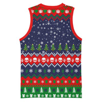 Dead Inside But Jolly Af Christmas Skeleton Basketball Jersey Xmas Holiday Patterns - Wonder Print Shop