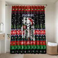 Dead Inside But Jolly Af Christmas Skeleton Bathroom Set Xmas Holiday Patterns - Wonder Print Shop