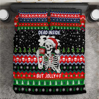 Dead Inside But Jolly Af Christmas Skeleton Bedding Set Xmas Holiday Patterns - Wonder Print Shop