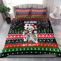 Dead Inside But Jolly Af Christmas Skeleton Bedding Set Xmas Holiday Patterns - Wonder Print Shop