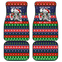 Dead Inside But Jolly Af Christmas Skeleton Car Mats Xmas Holiday Patterns - Wonder Print Shop
