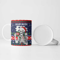 Dead Inside But Jolly Af Christmas Skeleton Ceramic Mug Xmas Holiday Patterns - Wonder Print Shop