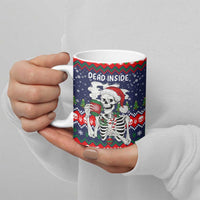 Dead Inside But Jolly Af Christmas Skeleton Ceramic Mug Xmas Holiday Patterns - Wonder Print Shop