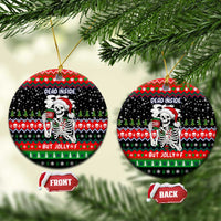 Dead Inside But Jolly Af Christmas Skeleton Ceramic Ornament Xmas Holiday Patterns - Wonder Print Shop