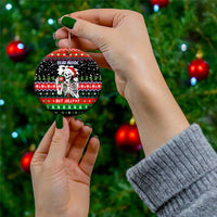 Dead Inside But Jolly Af Christmas Skeleton Ceramic Ornament Xmas Holiday Patterns - Wonder Print Shop