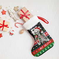 Dead Inside But Jolly Af Christmas Skeleton Christmas Stocking Xmas Holiday Patterns - Wonder Print Shop
