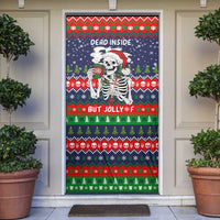 Dead Inside But Jolly Af Christmas Skeleton Door Cover Xmas Holiday Patterns - Wonder Print Shop