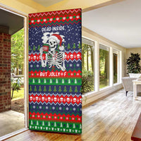 Dead Inside But Jolly Af Christmas Skeleton Door Cover Xmas Holiday Patterns - Wonder Print Shop